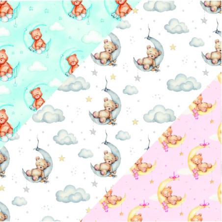 Kit Federa Uovo di Pasqua Personalizzata Bear on the Moon per Neonato – Cameretta Azzurro Rosa Bianco | Idea Regalo BIS