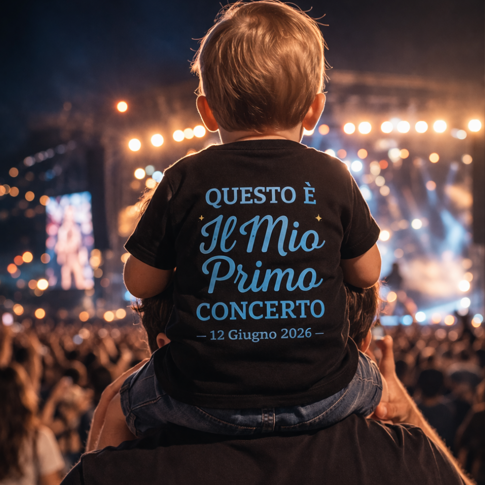 T-shirt bambino “Il mio primo concerto” personalizzata