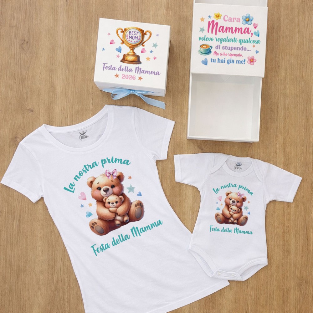 Gift Box Prima Festa della Mamma con T-shirt e Body | bis.it