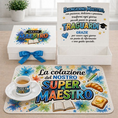 Kit Colazione Super Maestro Personalizzato – Regalo Maestra/Maestro Fine Anno | Bis.it