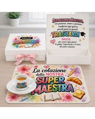 Kit Colazione Maestra con Tazza o Tazzina Personalizzata – Regalo Fine Anno | Bis.it