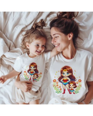 Box Festa della Mamma T-Shirt Coordinata “Mom and me Hero”