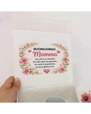 Scatola Regalo Super Mamma con Tazza o Tazzina | Regalo Festa della Mamma – bis.it