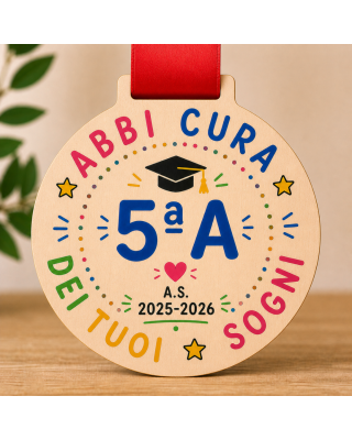 Medaglia Fine Anno Scuola Personalizzata Bambini | Diploma Asilo Elementari Regalo Maestra