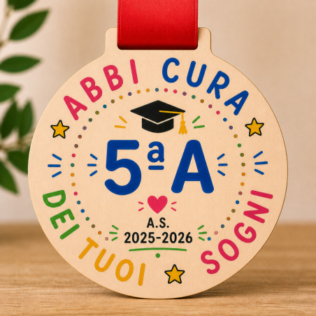 Medaglia Fine Anno Scuola Personalizzata Bambini | Diploma Asilo Elementari Regalo Maestra