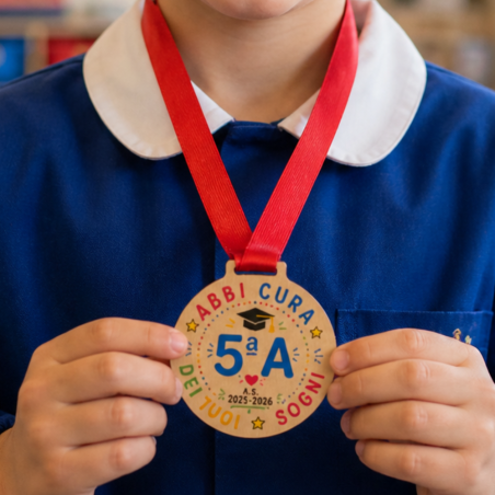 Medaglia Fine Anno Scuola Personalizzata Bambini | Diploma Asilo Elementari Regalo Maestra