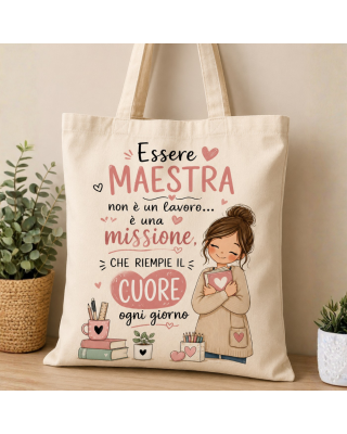 Shopper Maestra Personalizzata Tender School | Idea Regalo Fine Anno