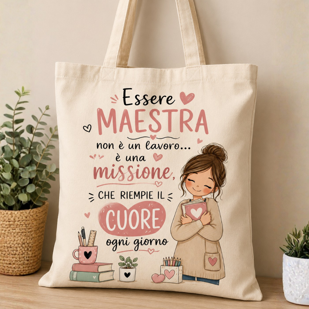 Shopper Maestra Personalizzata Tender School | Idea Regalo Fine Anno