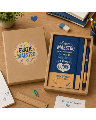 Gift Box Maestro Tender School | Block Notes e Penna Regalo Fine Anno