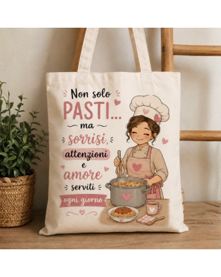 Customizable shopper bag with dedication for the teacher