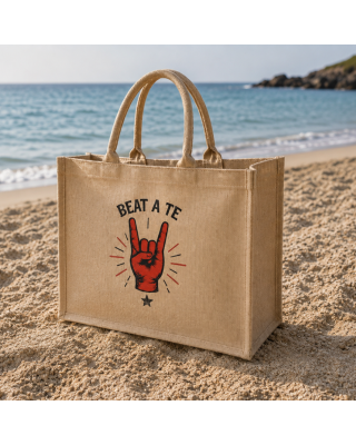 Borsa Mare con Zip Beat a Te in Juta | Shopper Mare