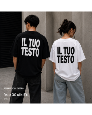 T-Shirt Personalizzabile con Scritta Dietro | XS-5XL | Addio al Nubilato, Concerti e Gruppi