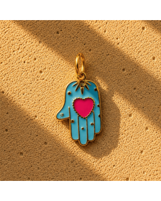 Charm Mano di Fatima Portafortuna | Ciondolo Hamsa per Collana