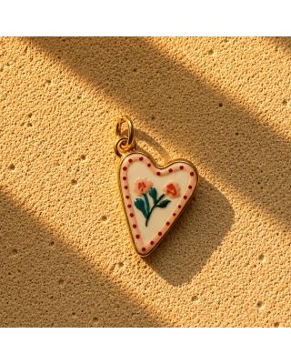 Charm Cuore Fiorito | Ciondolo Romantico per Collana Componibile
