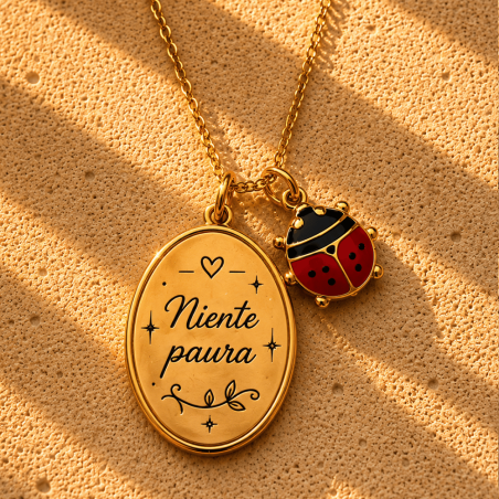 Charm Niente Paura | Ciondolo Ovale per Collana Personalizzabile