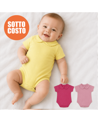 Personalized Baby Girl's Bodysuit with lace-bordered Collar "Create Yo
