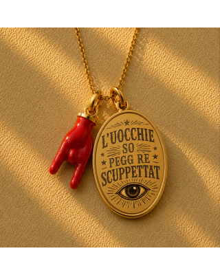 Charm Mano Cornuta Rossa | Amuleto Scaramantico per Collana