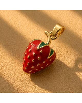 Charm Fragola Smaltata | Ciondolo Fragola per Collana
