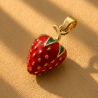 Charm Fragola Smaltata | Ciondolo Fragola per Collana
