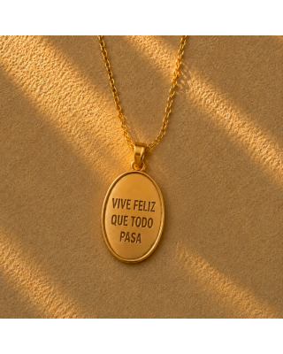 Charm Vive Feliz Que Todo Pasa | Collana con Frase Motivazionale