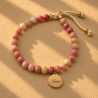 bracciale con palline rosa personalizzabile