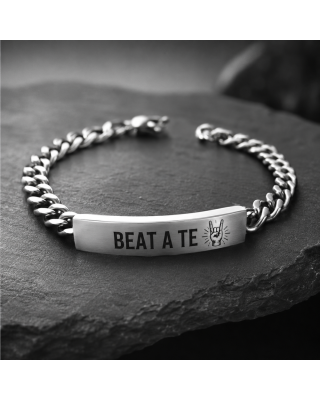 Bracciale Uomo Personalizzato BEAT A TE in Acciaio Inciso – Idea Regalo Originale