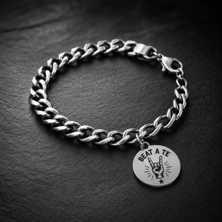 Bracciale Charm "BEAT A TE" in Acciaio – Bracciale Scaramantico Personalizzabile