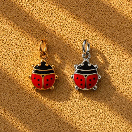 Charm Coccinella Portafortuna | Ciondolo per Collana Componibile