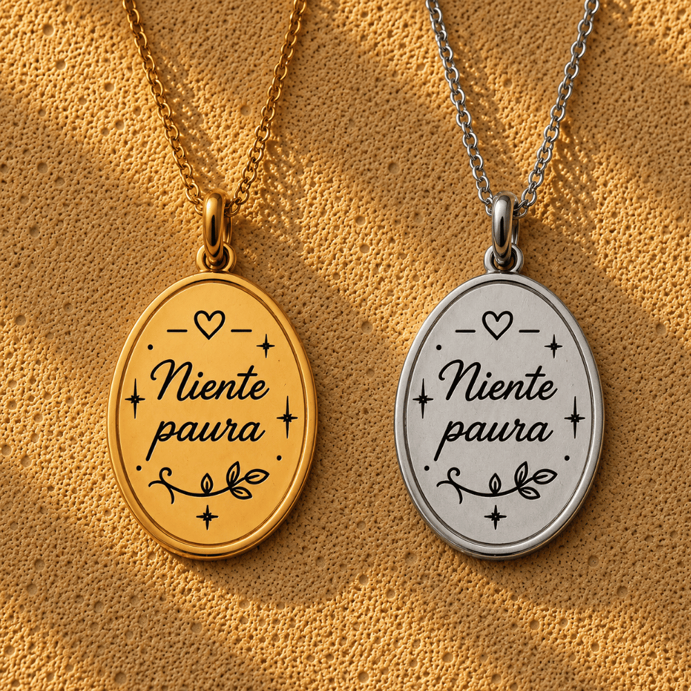 Charm Niente Paura | Ciondolo Ovale per Collana Personalizzabile