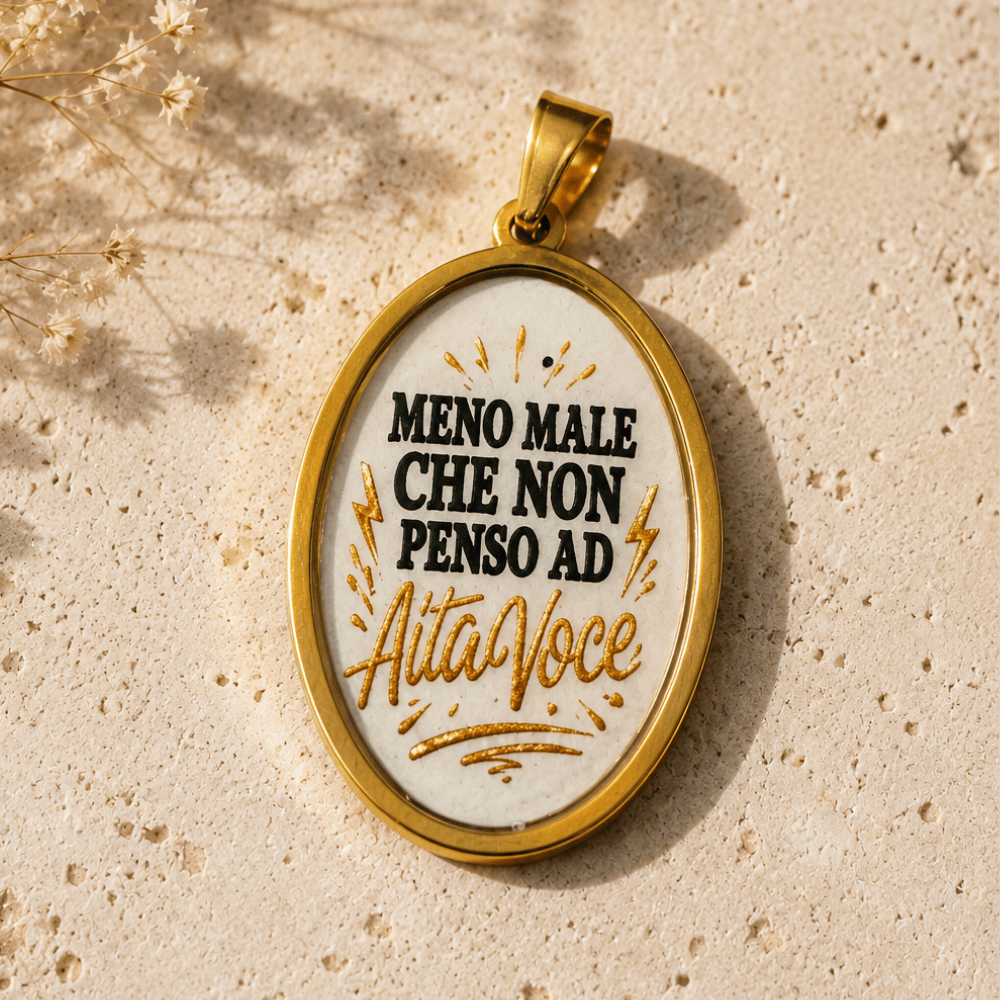 Charm "Meno Male Che Non Penso Ad Alta Voce" – Ciondolo Ironico da Collana