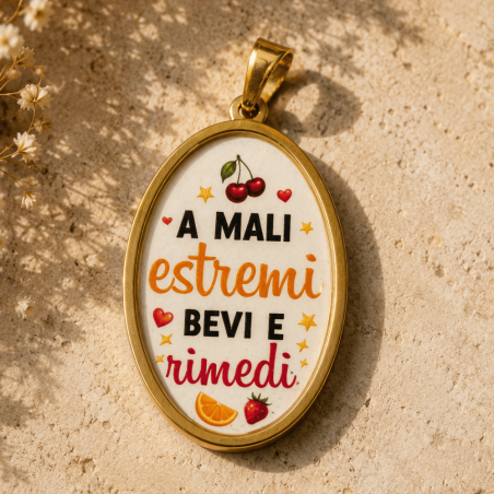 Charm Ovale Personalizzabile con Foto e Incisione – Ciondolo Ricordo in Acciaio