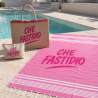 Borsa Grande Donna "Che Fastidio" in Juta Naturale con Pon Pon Fucsia