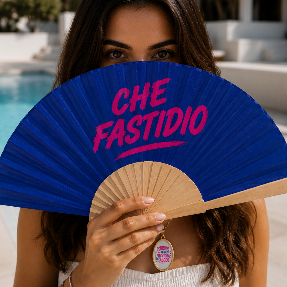 Ventaglio Personalizzato "Che Fastidio" – Ventaglio Colorato Divertente per Estate, Mare e Vacanze