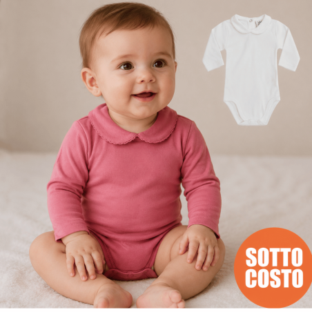 Body invernale manica lunga per neonate con colletto