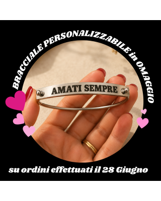Braccialetto rigido UNISEX in acciaio con chiusura personalizzabile