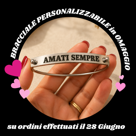 Braccialetto rigido UNISEX in acciaio con chiusura personalizzabile