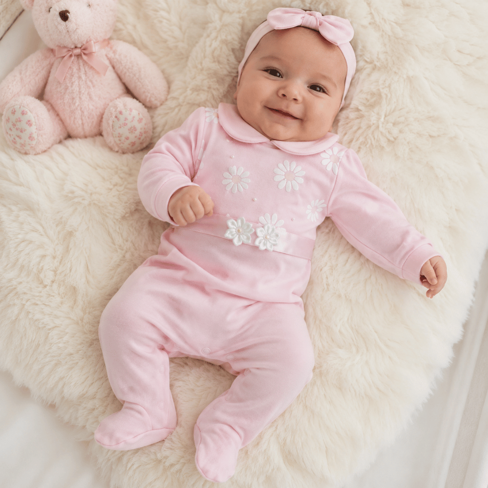 Newborn polka dot jumpsuit, customizable with the name