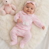 Newborn polka dot jumpsuit, customizable with the name