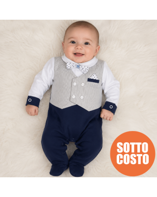Summer romper suit with bowtie
