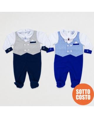 Summer romper suit with bowtie