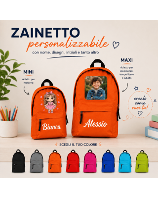 Zaino trandy da personalizzare con testo e immagine