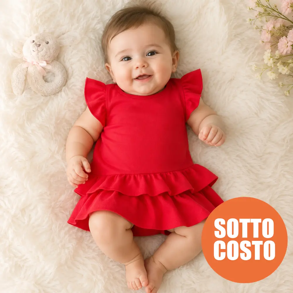 Vestitino bimba con gonna a balze da personalizzare