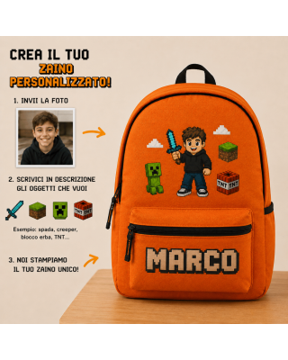 Zaino Personalizzato PixelMe con Foto e Nome | BuyItalianStyle