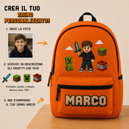 Zaino Personalizzato PixelMe con Foto e Nome | BuyItalianStyle