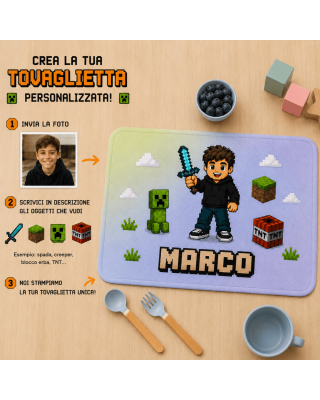 Tovaglietta Americana Personalizzata PixelMe con Foto, Nome ed Elementi