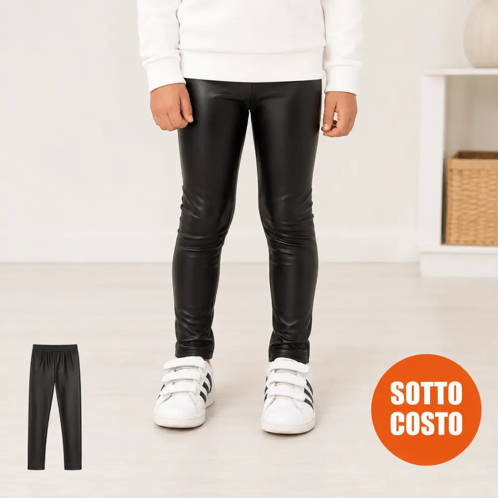Leggings ecopelle neonata e bambina