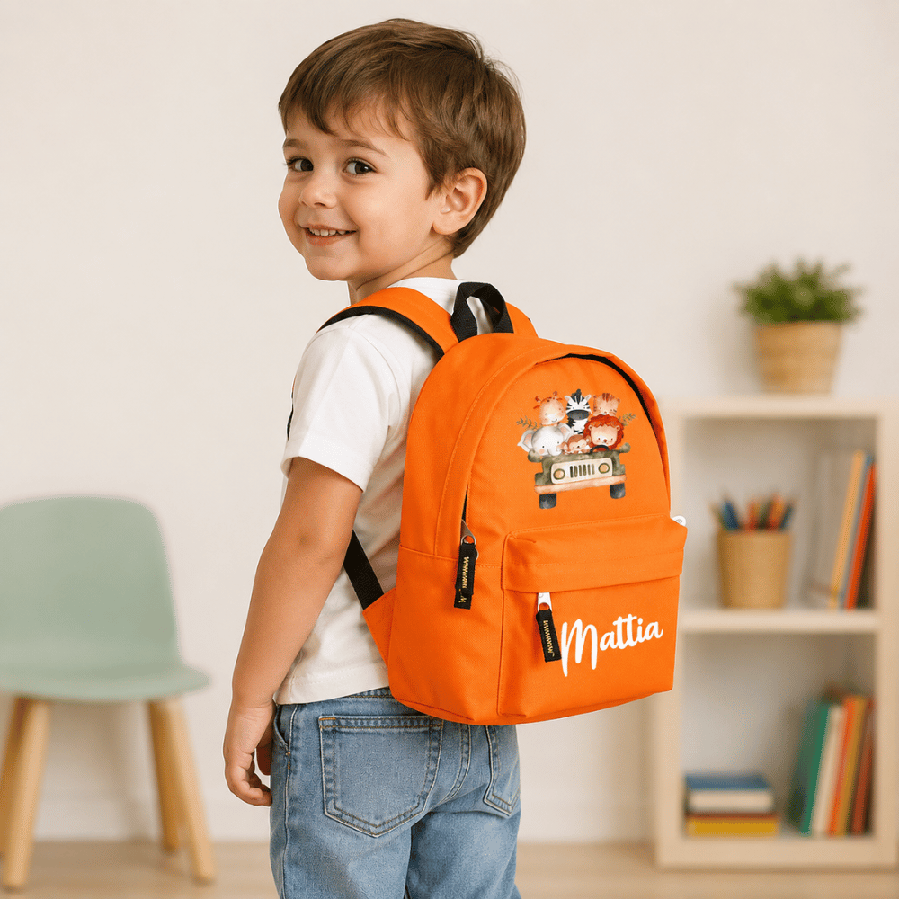 Zaino trandy "Linea Safari" con nome
