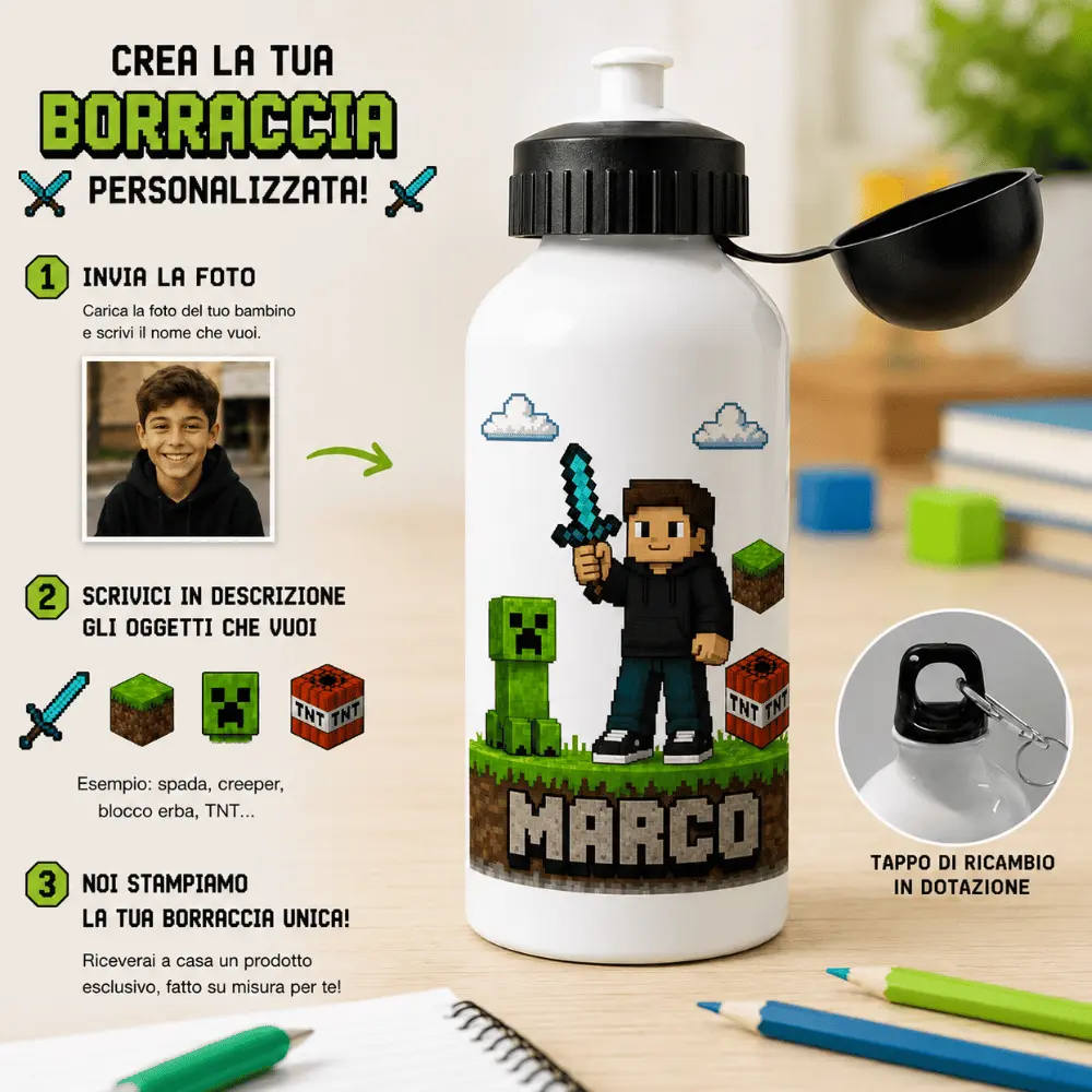 copy of Borraccia Orsetti Coccolosi Personalizzata con Nome – 500 ml