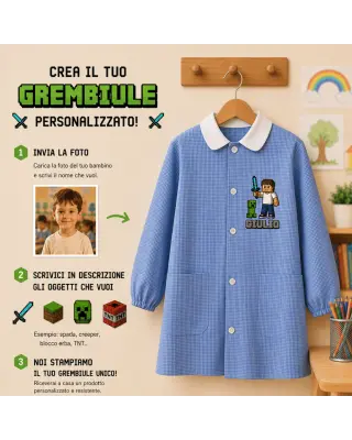 Grembiule Personalizzato PixelMe con Foto, Nome ed Elementi | Scuola Materna e Asilo
