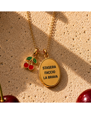 Collana Charm Stasera Faccio la Brava | Ciondolo Ironico Donna